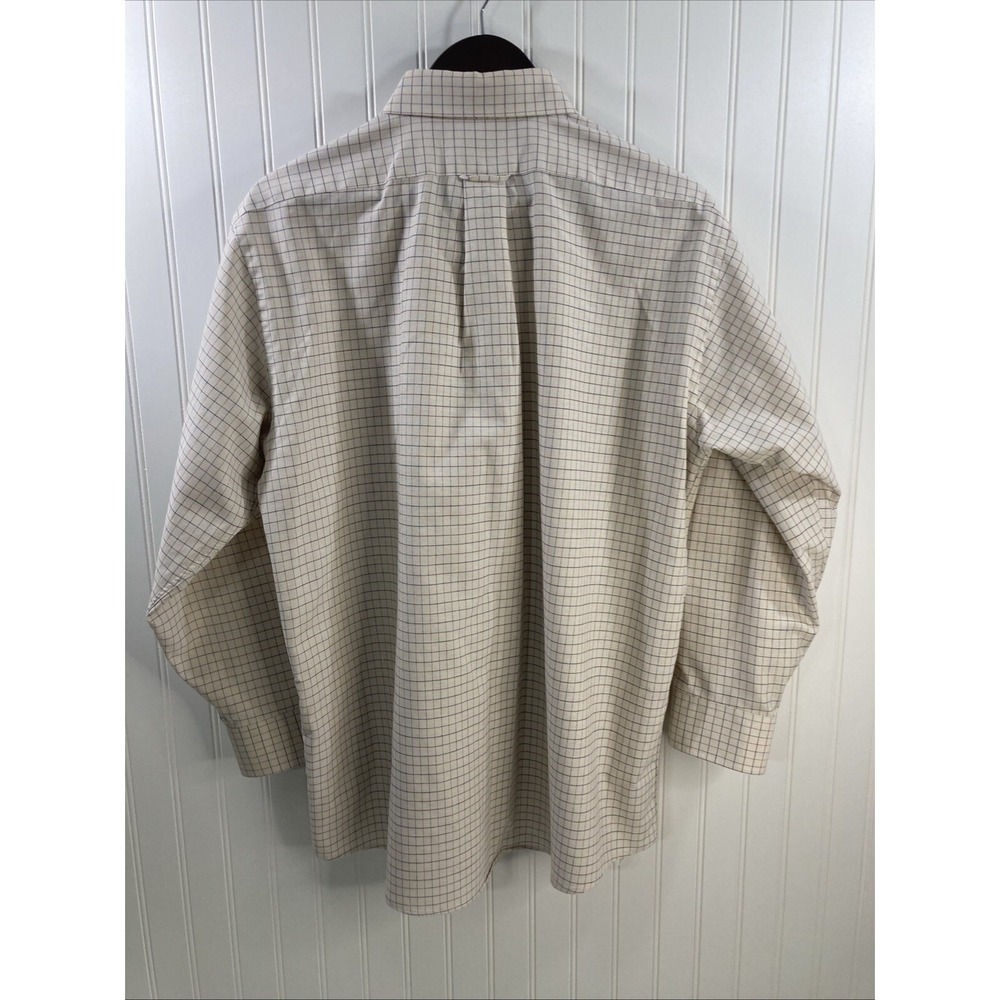 ClayBrooke Men 32 / 33 Button Down Tan Plaid Shirt Long Sleeves - Picture 2 of 9
